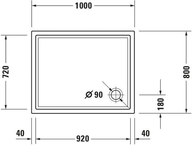 DURAVIT Starck Slimline Duschwanne 750x900 mm Weiß mit Antislip – Rechteckig, Sanitäracryl