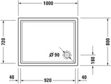 DURAVIT Starck Slimline Duschwanne 750x900 mm Weiß mit Antislip – Rechteckig, Sanitäracryl