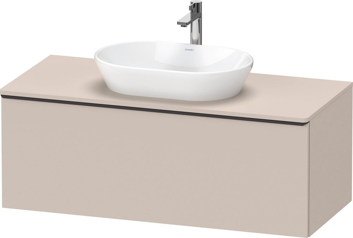 Duravit D-Neo Konsolenwaschtischunterbau 1200 mm Eiche Terra Matt mit 1 Auszug und Bronze Griff