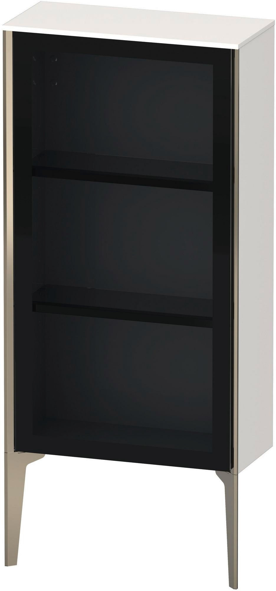 Duravit XViu Halbhochschrank 500 mm Glasfront Schwarz Hochglanz mit Tip-on Technik