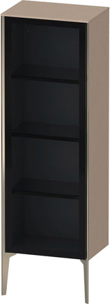 DURAVIT XViu Halbhochschrank 1330 mm Glasfront links champagner matt/betongrau matt
