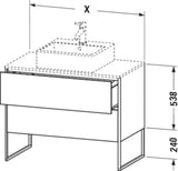 Duravit XSQUARE Waschtischunterbau 800 mm mit integriertem Fußgestell, s-matt ES Ahorn