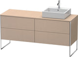 DURAVIT XSquare Waschtischunterbau bodenstehend 1600 mm betongrau matt mit 4 Auszügen