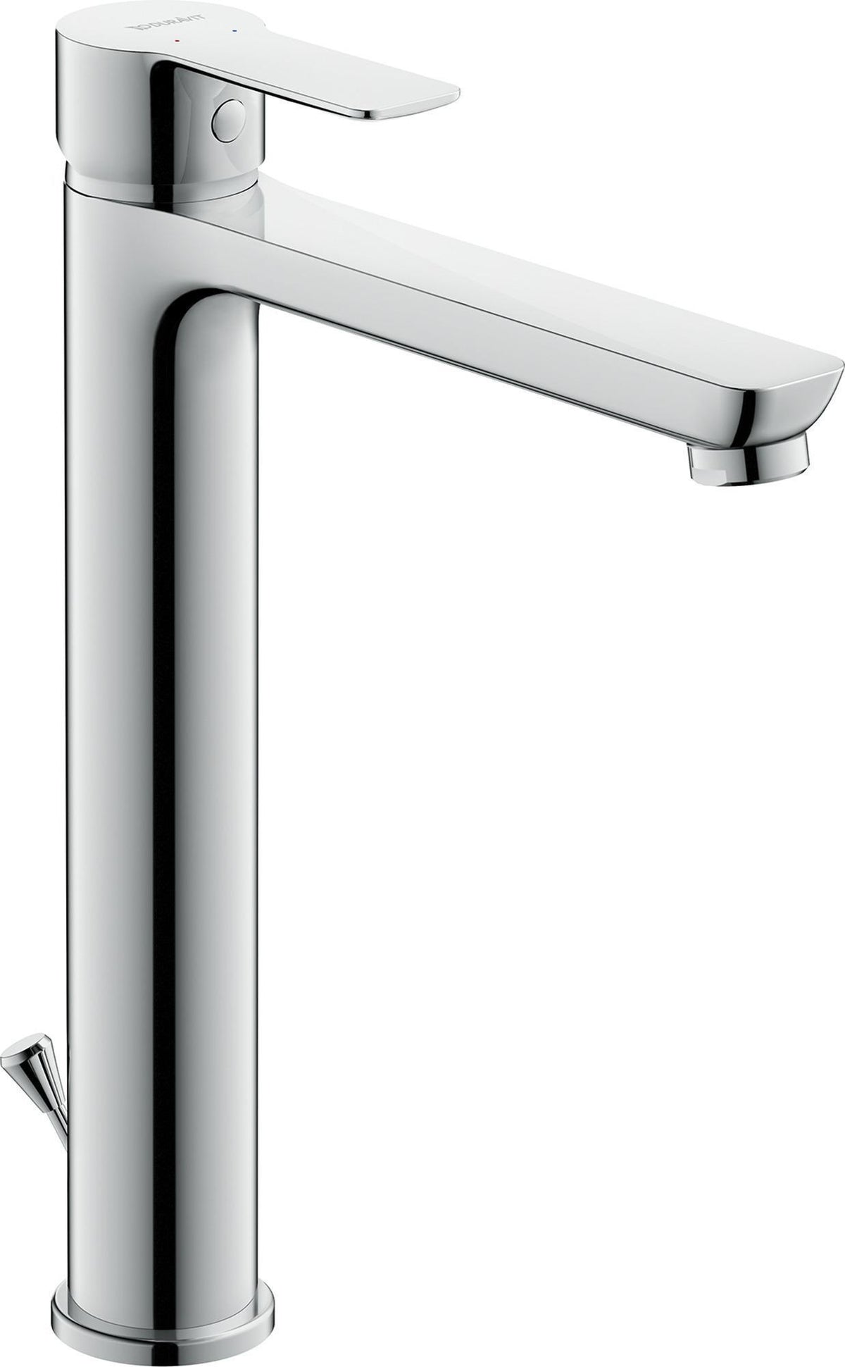 DURAVIT A.1 Einhebel-Waschtischmischer XL Chrom mit Zugstange – 180 mm Ausladung, Keramikmischsystem