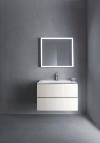 Duravit L-Cube Waschtischunterbau 820 mm taupe matt mit 2 Schubkästen und Tip-On-Technik