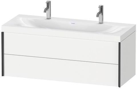Duravit Möbelwaschtischset XVIU 1200x480mm Chaos mit Unterbau, 2 Schubkästen, Nussbaum mitte