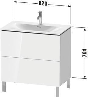 Duravit Waschtischunterbau L-Cube 704x820x481mm weiß matt mit Tip-On-Technik und 2 Auszügen