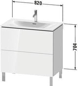 Duravit Waschtischunterbau L-Cube 704x820x481mm weiß matt mit Tip-On-Technik und 2 Auszügen