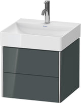 DURAVIT XSquare Waschtischunterbau wandhängend 484 mm dolomiti grey hochglanz 2 Schubkästen