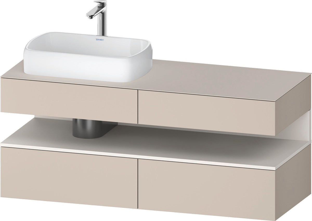 DURAVIT Qatego Studio F. A. Porsche Konsolenwaschtischunterbau 1400 mm Weiß Matt mit LED-Nischenbeleuchtung