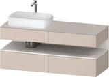 Duravit Qatego Konsolenwaschtischunterbau 1400 mm weiß hochglanz mit Eiche schwarz Nische