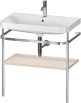 DURAVIT Happy D.2 c-shaped Waschtisch-Set 775 mm mit Metallkonsole, taupe seidenmatt