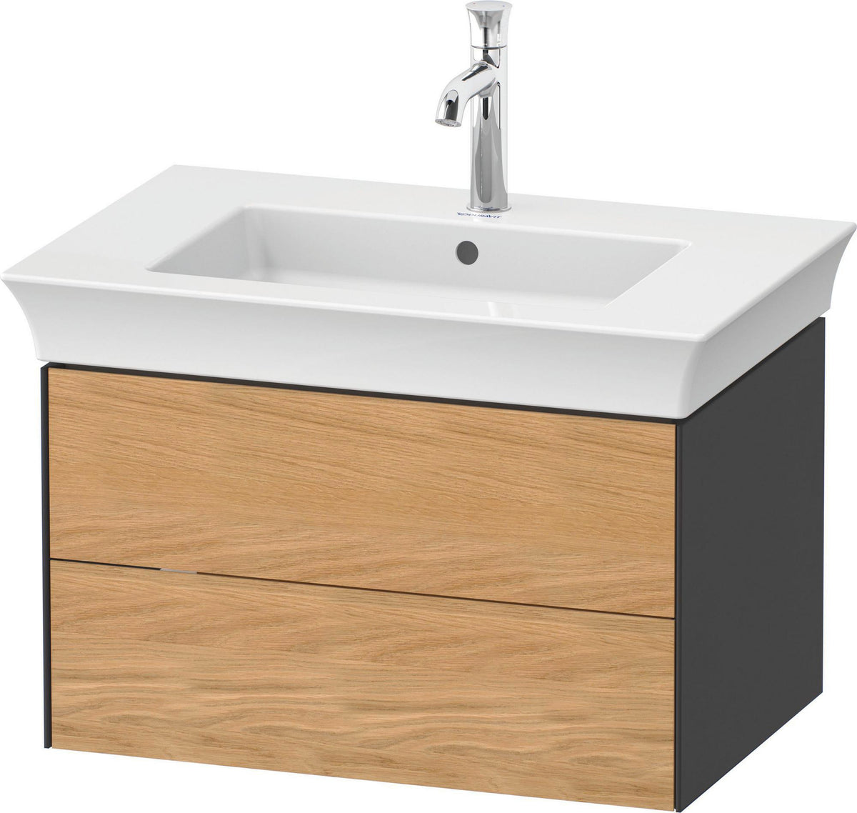 DURAVIT White Tulip Waschtischunterbau 684 mm, 2 Schubkästen, weiß seidenmatt, LED