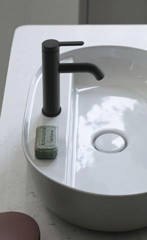 DURAVIT Luv Quarzsteinkonsole 988 mm, 1 Ausschnitt, Weiß Struktur, ohne Beleuchtung