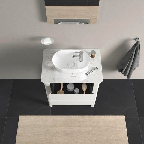 DURAVIT Aufsatzbecken Luv 420 mm aus DuraCeram, weiß, mit Hahnlochbank und Halbsäule
