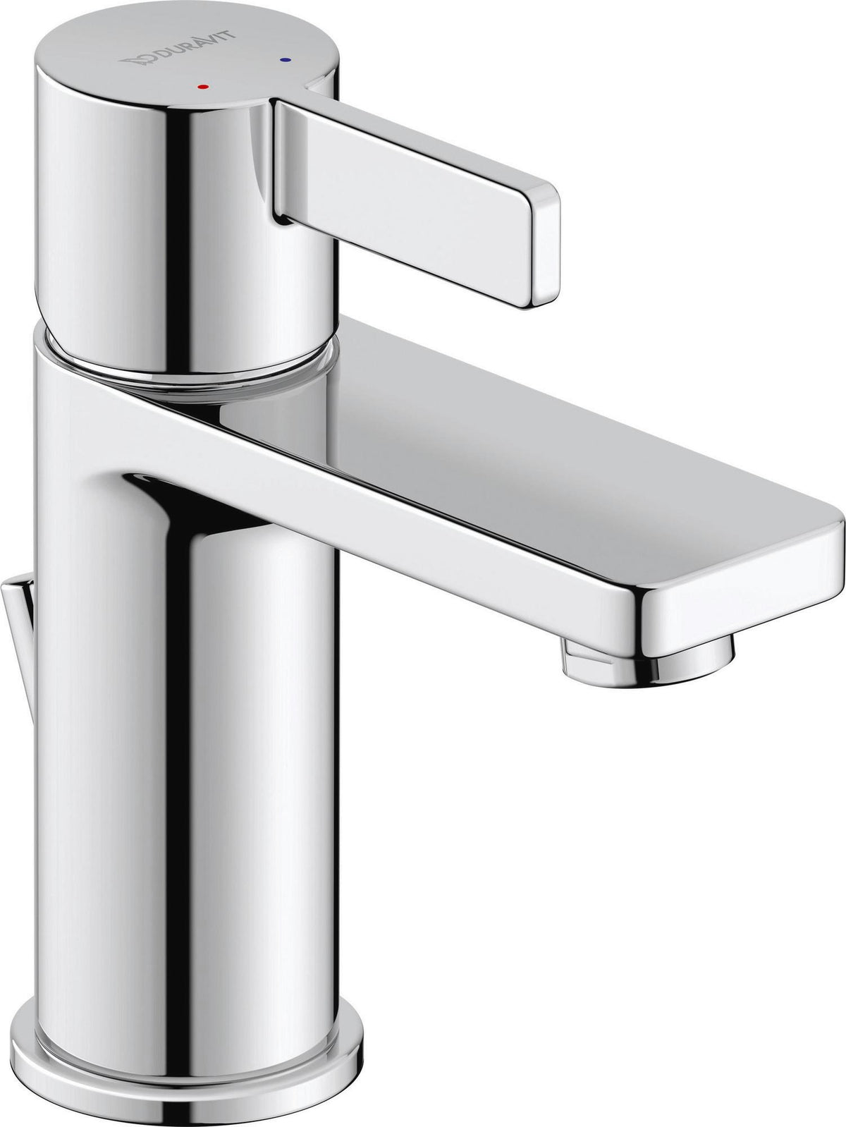 Duravit D-Neo Einhebel-Waschtischmischer mit Zugstange, Chrom – 94 mm Ausladung