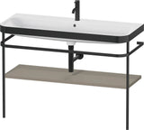 Duravit Happy D.2 c-bonded Waschtischset 1175 mm Steingrau Seidenmatt mit Metallkonsole