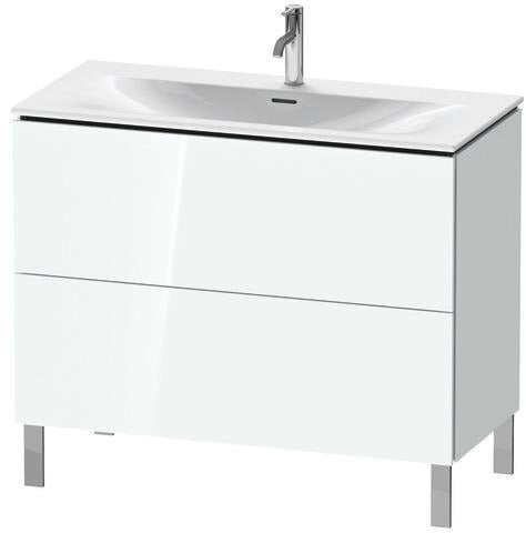 Duravit Waschtischunterbau L-Cube 704x1020x481 mm weiß matt – 2 Auszüge, Tip-On, für Viu