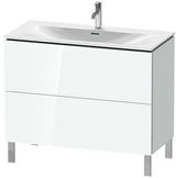 Duravit Waschtischunterbau L-Cube 704x1020x481 mm weiß matt – 2 Auszüge, Tip-On, für Viu