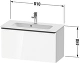 DURAVIT D-Neo Waschtischunterbau 810 mm Eiche Terra Matt mit 1 Auszug & Bronze Griff