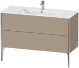 DURAVIT XViu Waschtischunterbau bodenstehend 1210 mm, 2 Auszüge, champagner matt/weiß matt