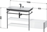 Duravit Waschtischset Happy D.2 Plus 1600x490mm taupe supermatt mit Hahnloch