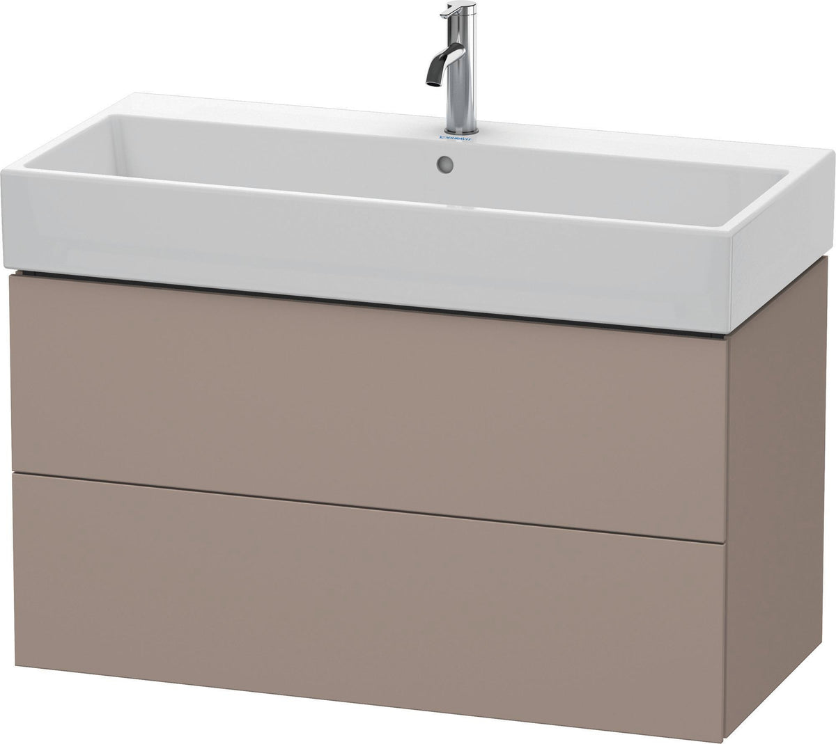 DURAVIT L-Cube Waschtischunterbau 984 mm, 2 Schubkästen, Weiß Matt, Wandmontage