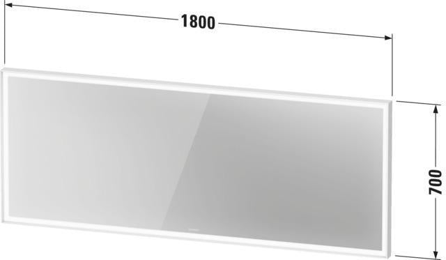 DURAVIT L-Cube Lichtspiegel 650x700 mm, graphit matt, LED, Sensorschalter, IP44