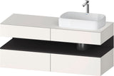 DURAVIT Qatego Konsolenwaschtischunterbau 1400 mm Weiß Matt Eiche Schwarz Matt wandhängend