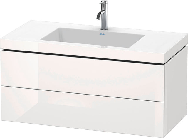 Duravit L-Cube Waschtischset c-bonded 1000 mm Eiche Schwarz mit Vero Air Waschtisch und 2 Schubkästen