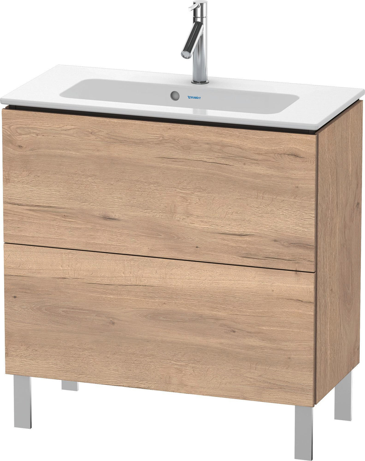 Duravit L-Cube Waschtischunterbau 820 mm, 2 Auszüge, bodenstehend, Weiß Matt
