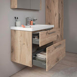 DURAVIT D-Code Halbhochschrank 400 mm, rechts, Basalt Matt, 1 Tür, Glasböden