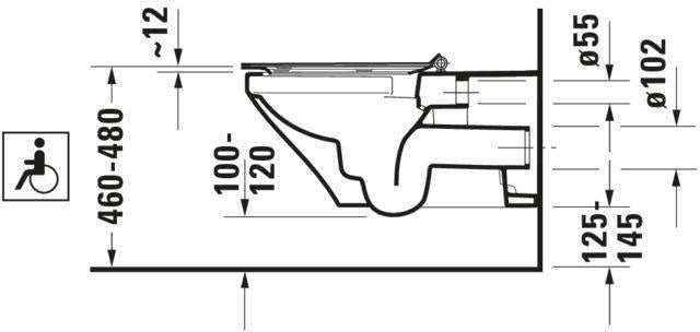 DURAVIT Wand-WC DuraStyle Vital 700 mm Tiefspüler spülrandlos mit WonderGliss Weiß