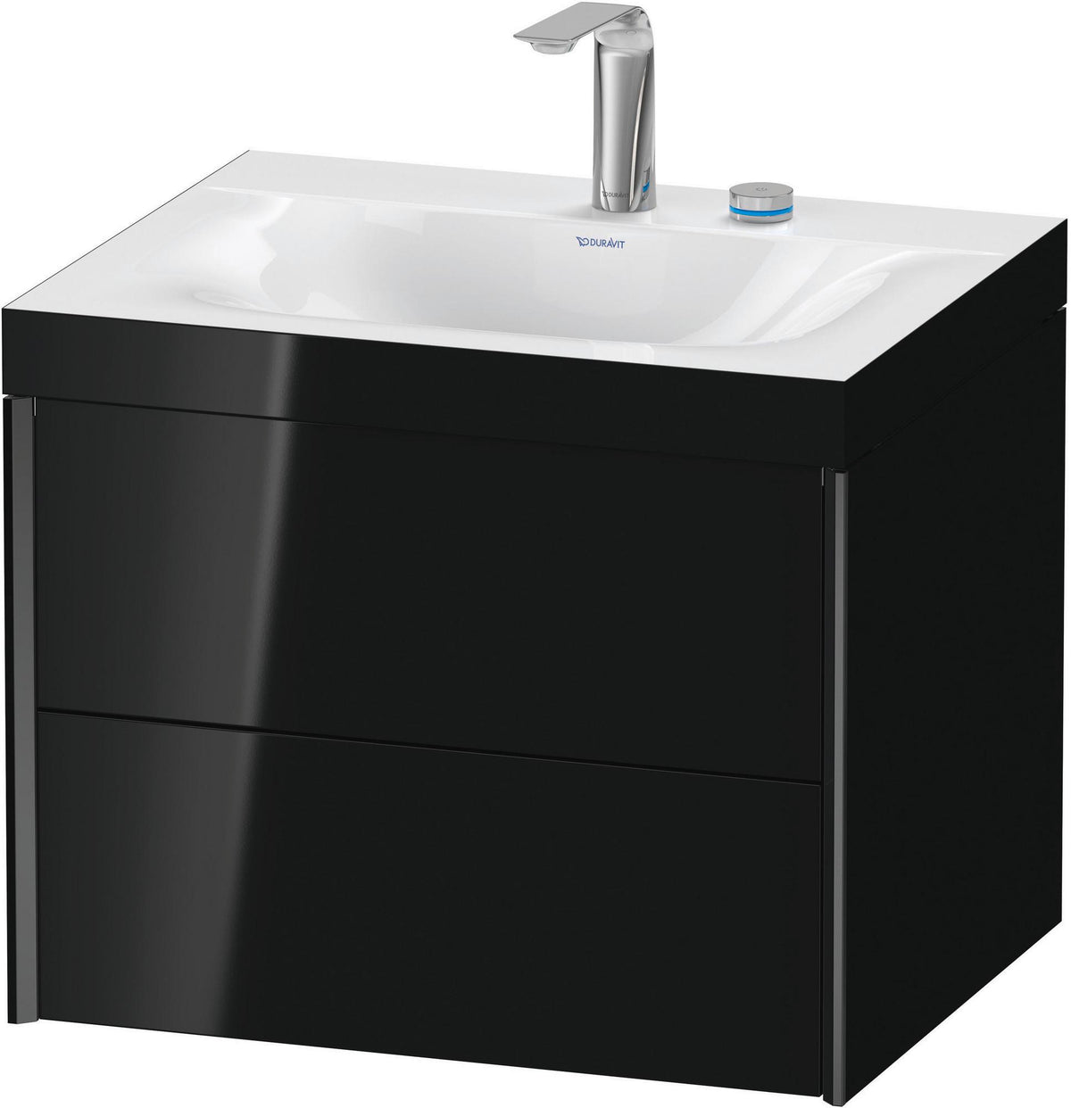 DURAVIT XViu c-bonded Waschtischunterschrank 600 mm mit 2 Schubkästen, schwarz matt