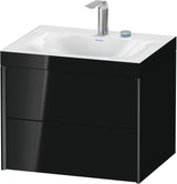 DURAVIT XViu c-bonded Waschtischunterschrank 600 mm mit 2 Schubkästen, schwarz matt