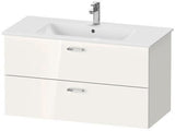 Duravit XBase Möbel-Set 1030 mm weiß glänzend mit Waschtisch, Unterbau und Spiegelschrank