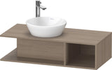 Duravit D-Neo Waschtischunterbau wandhängend 800 mm Eiche Terra, Becken links, 1 offenes Fach