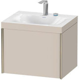 Duravit XViu Möbelwaschtischset 600x480mm Nussbaum mit Unterbau, Auszug und Keramik-Abdeckhaube