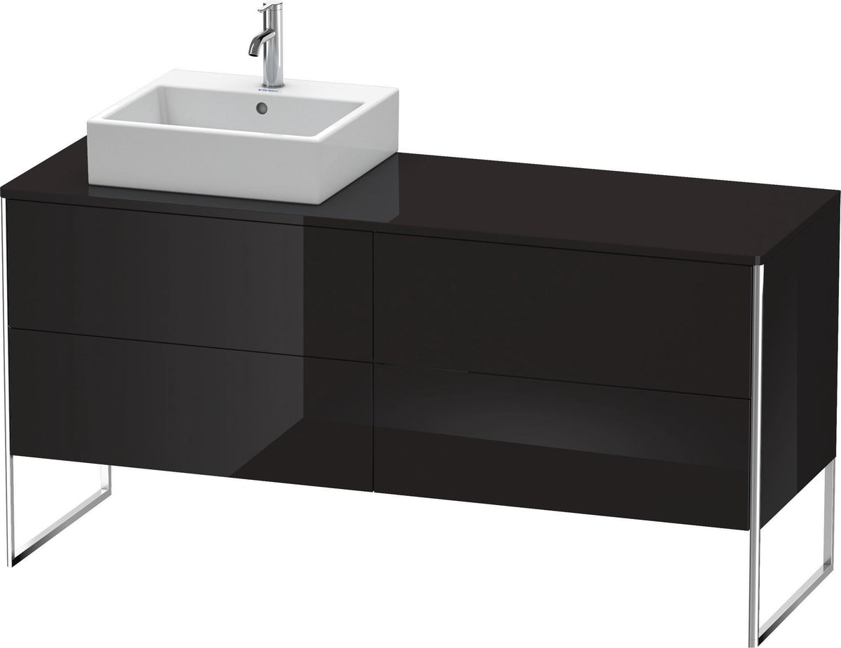 DURAVIT XSquare Waschtischunterbau betongrau matt 1600 mm mit 4 Auszügen, bodenstehend