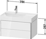 Duravit XSquare Waschtischunterbau 784 mm wandhängend, 2 Schubkästen, weiß matt, mit Tip-On-Technik
