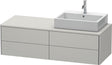 Duravit XSquare Konsolenwaschtischunterbau 1400 mm betongrau matt, 4 Schubkästen, wandhängend