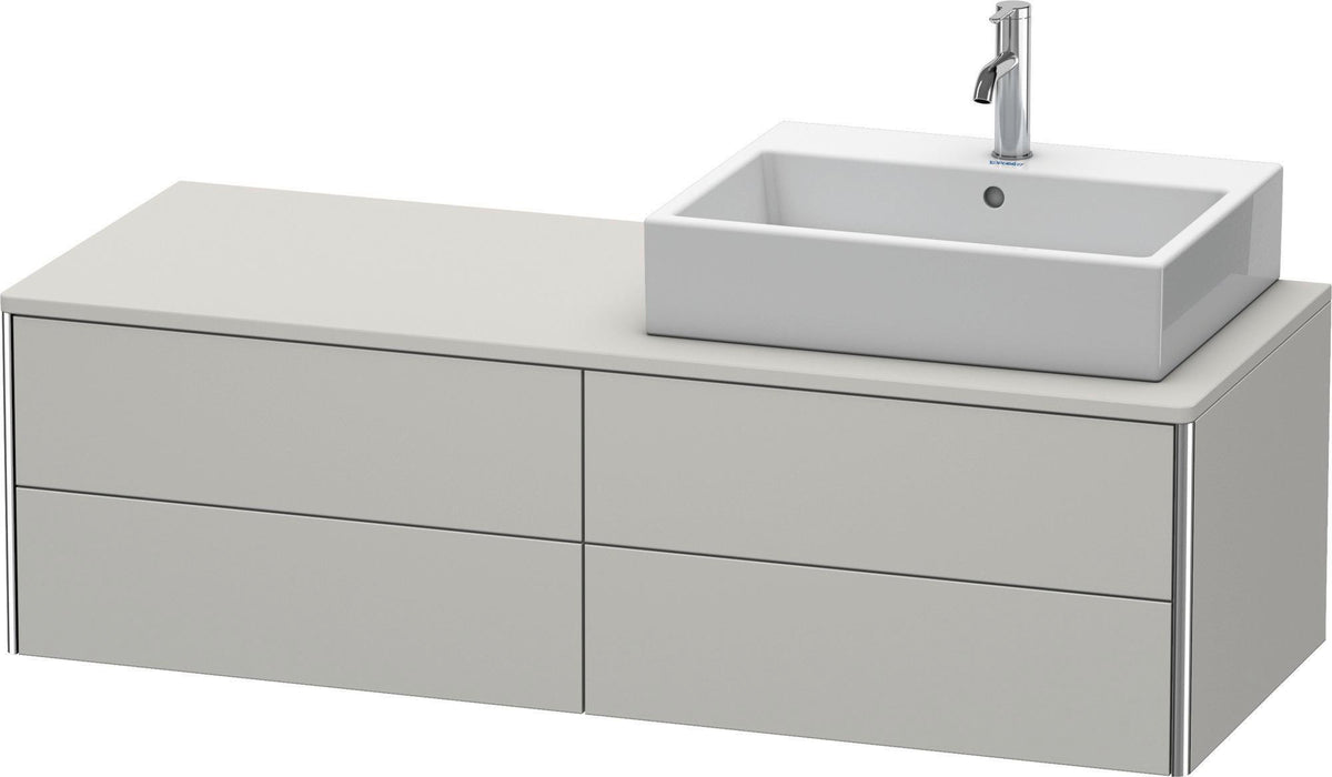 Duravit XSquare Konsolenwaschtischunterbau 1400 mm betongrau matt, 4 Schubkästen, wandhängend