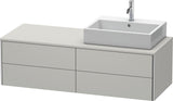 Duravit XSquare Konsolenwaschtischunterbau 1400 mm betongrau matt, 4 Schubkästen, wandhängend