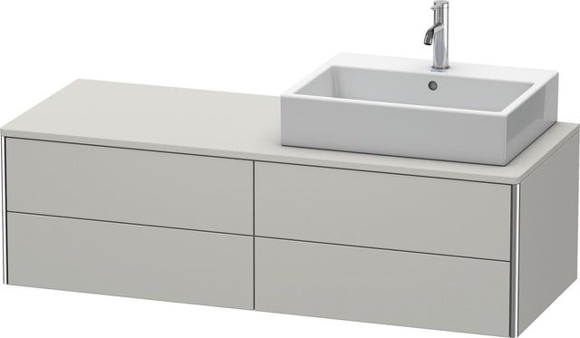 Duravit XSquare Konsolenwaschtischunterbau 1400 mm betongrau matt, 4 Schubkästen, wandhängend