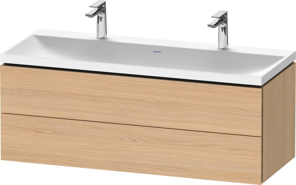 DURAVIT L-Cube Waschtischset 1200x480x480 mm, Eiche, 2 Schubkästen, wandhängend, Tip-on