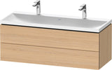 DURAVIT L-Cube Waschtischset 1200x480x480 mm, Eiche, 2 Schubkästen, wandhängend, Tip-on