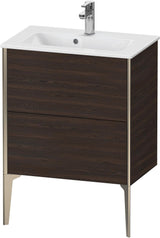 Duravit XViu Waschtischunterbau bodenstehend 610 mm, 2 Auszüge, champagner matt/weiß matt