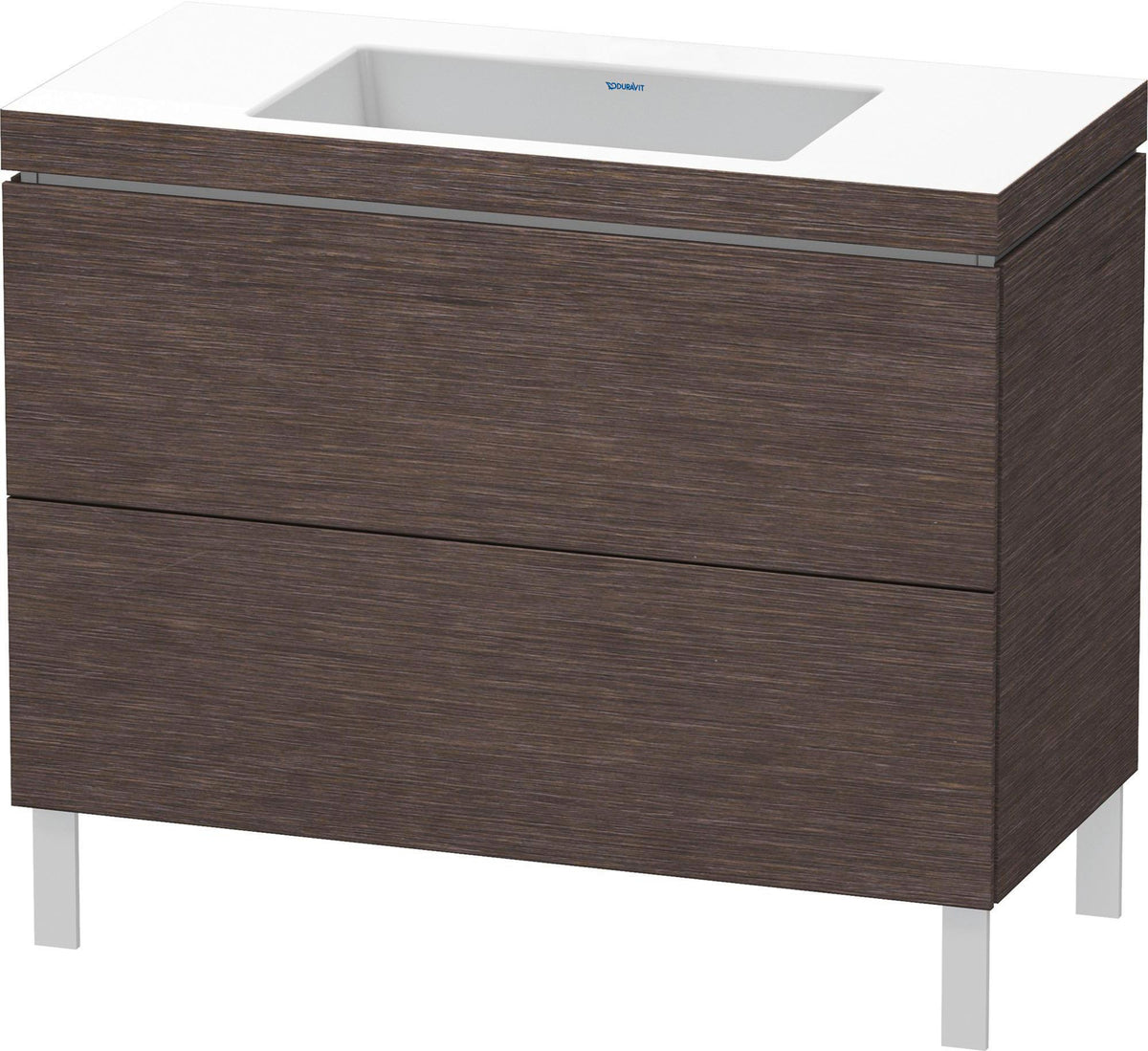 DURAVIT L-Cube c-bonded Waschtischset 1000 mm Mediterrane Eiche mit 2 Auszügen