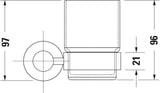 DURAVIT D-Code Glashalter Glas rechts Chrom – Wandmontage Zahnputzbecher mit Befestigungsmaterial