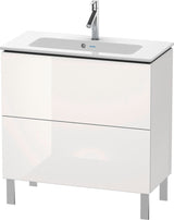 Duravit L-Cube Waschtischunterbau 820 mm, 2 Auszüge, bodenstehend, Weiß Matt